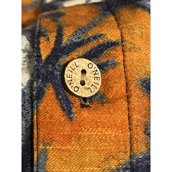 O’Neill Hawaiian Shirt Vintage 90s Tropical Bold Floral Surfer Men Medium Cotton - Picture 5 of 7